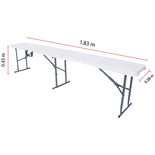 Conjunto de mesa de jardim dobrável + 2 bancos Foldy - Branco Conjunto de mesa de jardim dobrável + 2 bancos Foldy - Branco