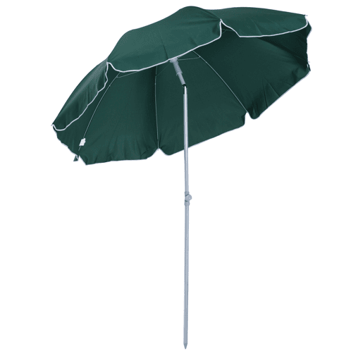 Guarda-sol de praia com diâmetro de Ø202 cm, teto inclinável, mastro removível e estaca na base para jardim verde. Guarda-sol de praia com diâmetro de Ø202 cm, teto inclinável, mastro removível e estaca na base para jardim verde.