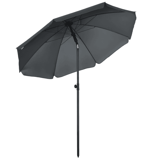 Guarda-sol de praia com proteção UV50+, haste de 32 mm de diâmetro e cobertura ajustável de 180 x 209 cm, cinza escuro. Guarda-sol de praia com proteção UV50+, haste de 32 mm de diâmetro e cobertura ajustável de 180 x 209 cm, cinza escuro.