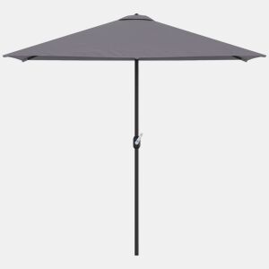 Guarda-sol retangular de parede 230x130x245 cm, meio guarda-sol com manivela, proteção UV 30+, impermeável, cinza