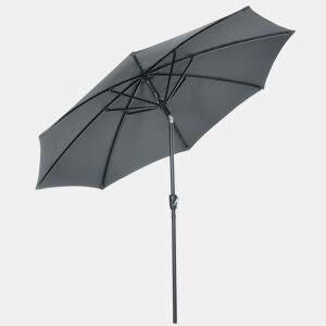 Guarda-sol de jardim com manivela e cobertura inclinável para pátio, terraço e área externa, Ø300x252 cm, cinza