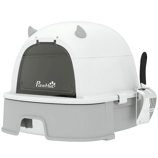 PawHut Caixa de Areia para Gatos L com Tampa Removível, Tabuleiro em Aço Inoxidável, Pá, Filtros de Carvão, Fácil de Limpar, Antifugas, Controlo de Odores, Cinzento PawHut Caixa de Areia para Gatos L com Tampa Removível, Tabuleiro em Aço Inoxidável, Pá, Filtros de Carvão, Fácil de Limpar, Antifugas, Controlo de Odores, Cinzento
