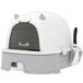 Arenero para Gato Acero Inoxidable, PP PawHut Arenero para Gato Acero Inoxidable, PP PawHut Gris