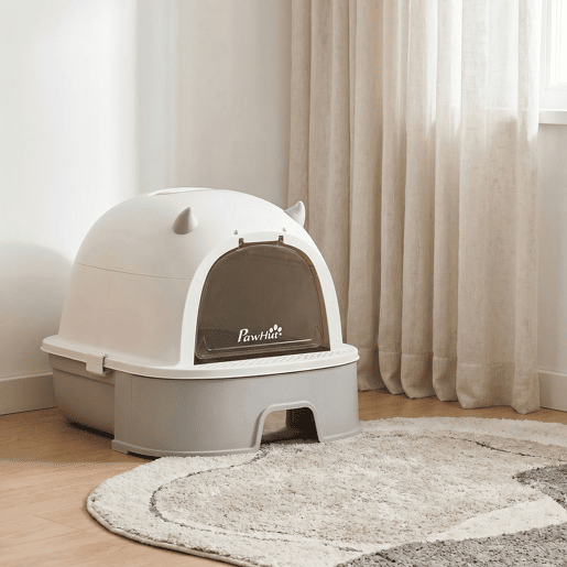 PawHut Caixa de Areia para Gatos L com Tampa Removível, Tabuleiro em Aço Inoxidável, Pá, Filtros de Carvão, Fácil de Limpar, Antifugas, Controlo de Odores, Cinzento PawHut Caixa de Areia para Gatos L com Tampa Removível, Tabuleiro em Aço Inoxidável, Pá, Filtros de Carvão, Fácil de Limpar, Antifugas, Controlo de Odores, Cinzento