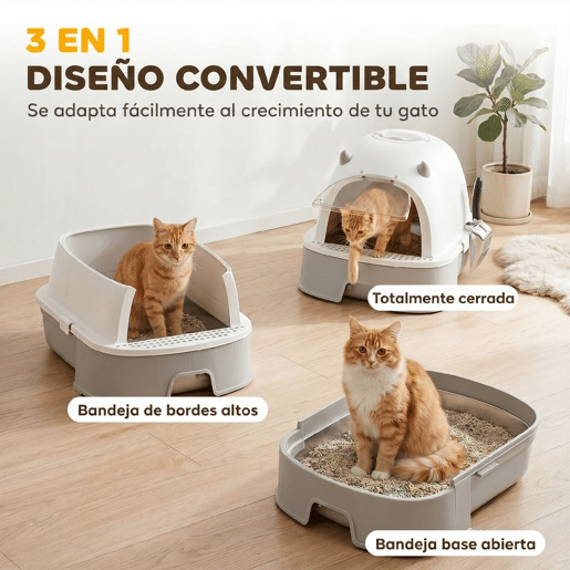 PawHut Caixa de Areia para Gatos L com Tampa Removível, Tabuleiro em Aço Inoxidável, Pá, Filtros de Carvão, Fácil de Limpar, Antifugas, Controlo de Odores, Cinzento PawHut Caixa de Areia para Gatos L com Tampa Removível, Tabuleiro em Aço Inoxidável, Pá, Filtros de Carvão, Fácil de Limpar, Antifugas, Controlo de Odores, Cinzento