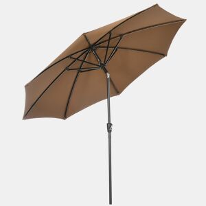 Guarda-sol de jardim com manivela e cobertura inclinável para pátio, terraço e área externa, Ø300x252 cm, marrom