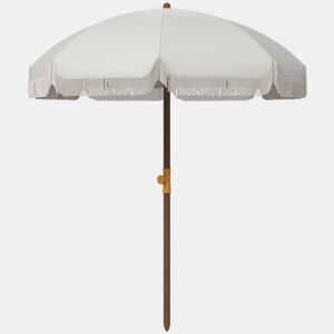 Guarda-sol de praia com franjas, Ø190x210 cm, com 8 varetas, abertura manual, proteção UV, impermeável e bolsa de transporte, cinza.