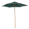 Guarda-sol de madeira Ø250x230cm para uso externo com 6 varetas e sistema de polia, verde