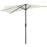 Guarda-sol de jardim 269x138x236 cm com manivela e formato semicircular, tecido de poliéster 180 gm² para terraço, pátio e piscina, cor creme.
