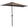Guarda-sol de jardim 269x138x236 cm com manivela e formato semicircular, tecido de poliéster 180 gm² para terraço, pátio, piscina e café.