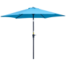 Guarda-sol de jardim reclinável Ø260x235 cm com manivela, haste de alumínio removível, 6 varetas, azul