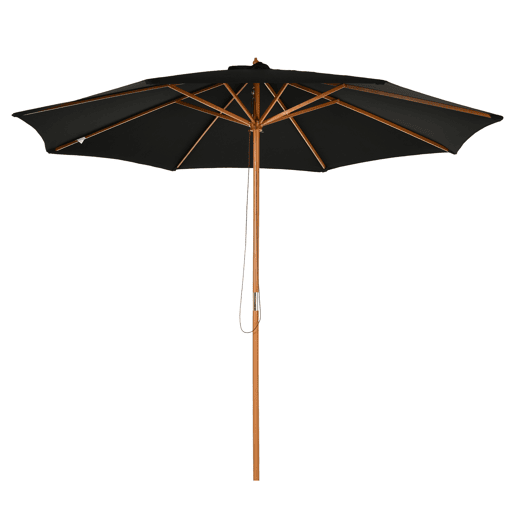 Guarda-sol de jardim para terraçoexterior Ø300 cm com sistema de polias, teto ventilado e mastro removível, preto.