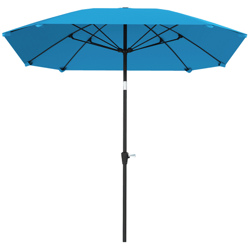 Guarda-sol de jardim 233x233 cm com ângulo ajustável, haste de alumínio impermeável, varetas de fibra de vidro e manivela, azul. Guarda-sol de jardim 233x233 cm com ângulo ajustável, haste de alumínio impermeável, varetas de fibra de vidro e manivela, azul.