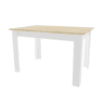 Mesa de jantar 80 × 120 cm, com painel para móveis com revestimento de PVC, acabamento carvalho Sonomabranco.