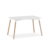 Mesa de jantar Adria 80 × 120 cm, com tampo em MDF, com pernas de madeira de faia, acabamento branco.