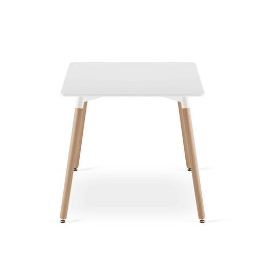 Mesa de jantar Adria 80 × 120 cm, com tampo em MDF, com pernas de madeira de faia, acabamento branco. Mesa de jantar Adria 80 × 120 cm, com tampo em MDF, com pernas de madeira de faia, acabamento branco.