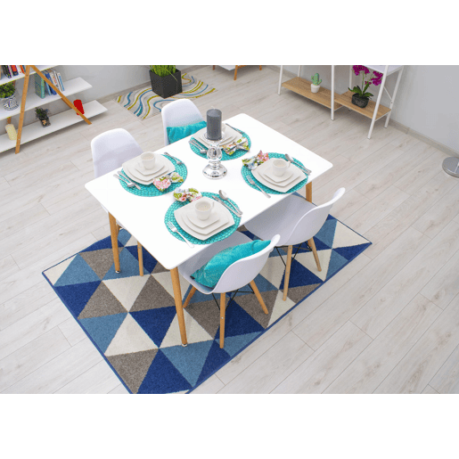 Mesa de jantar Adria 80 × 120 cm, com tampo em MDF, com pernas de madeira de faia, acabamento branco. Mesa de jantar Adria 80 × 120 cm, com tampo em MDF, com pernas de madeira de faia, acabamento branco.