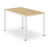 Mesa de jantar Tessa 60 × 120 cm, com painel para móveis revestido a melamina, com pernas metálicas, acabamento Carvalhobranco.