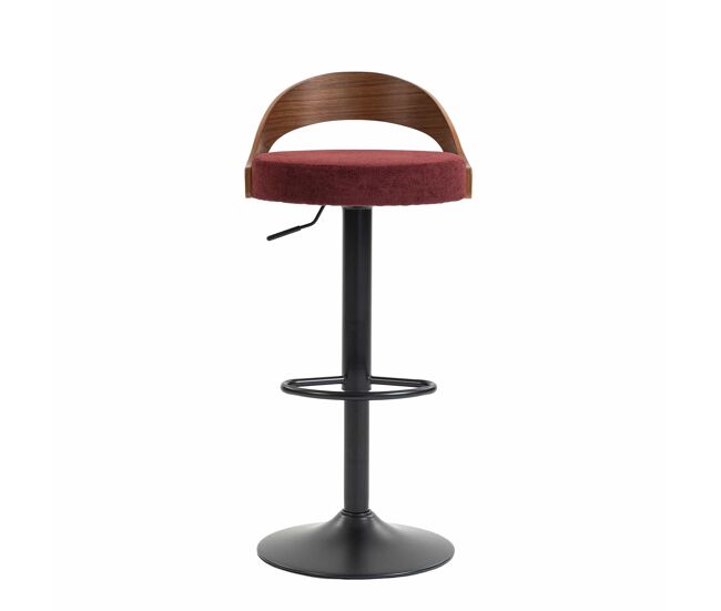 Taburetes de bar (set de 2 unidades) 360° giratorios - respaldo de madera de nogal negro, asiento de pu, altura regulable, aptos para cocina,