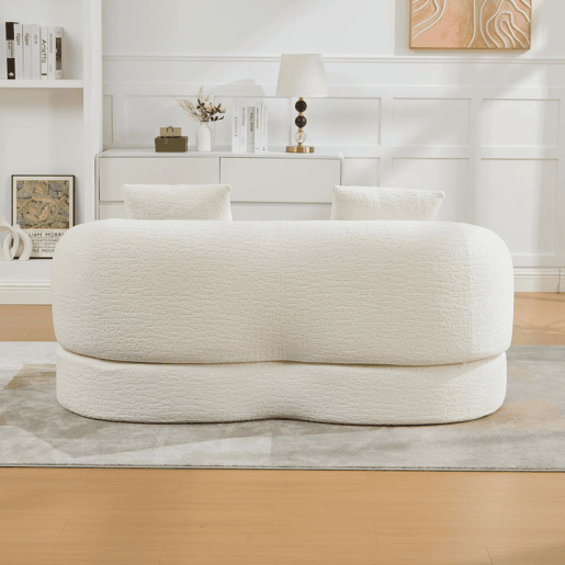 Sofá-cama rápido 2 em 1 de 2 lugares - convertível, com duas almofadas, dobrável, versátil para a sala de estar e o quarto de hóspedes - chenille bege