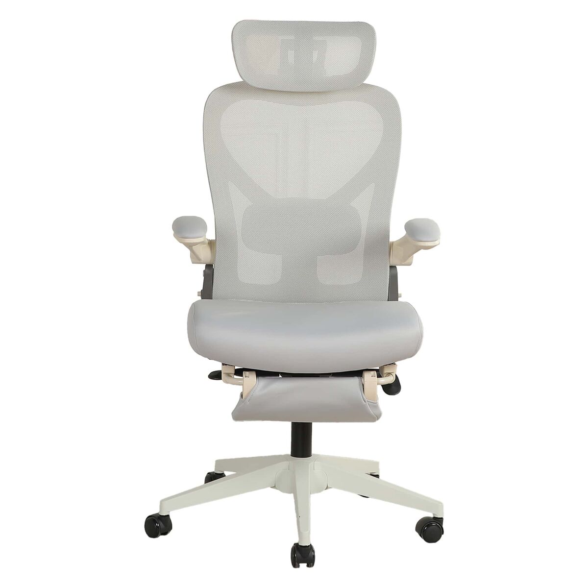 Silla de oficina ergonómica plegable de espacio pequeño con soporte lumbar - reposabrazos plegables, cojín de asiento de esponja, reposacabezas 3d y