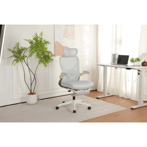 Cadeira de escritório ergonómica dobrável, de dimensões reduzidas, com apoio lombar u2014 braços dobráveis, almofada de assento em esponja, apoio para a cabeça 3D e pedais de trabalho u2014 cinzenta Cadeira de escritório ergonómica dobrável, de dimensões reduzidas, com apoio lombar u2014 braços dobráveis, almofada de assento em esponja, apoio para a cabeça 3D e pedais de trabalho u2014 cinzenta