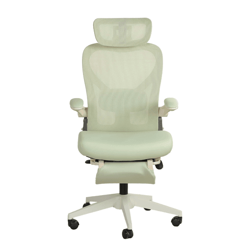 Cadeira de escritório ergonómica, pequena e dobrável - apoio lombar, almofada de assento em espuma, apoios de braços dobráveis, apoio para a cabeça 3D, pedais de trabalho - verde