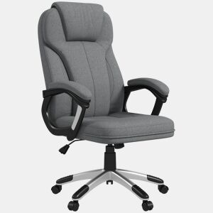 Cadeira de escritório giratória com função de inclinação, altura ajustável, apoios de braço, 66x75x110-120cm, cinza
