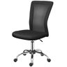 Cadeira de escritório giratória sem braços, cadeira de tela com altura ajustável, capacidade de carga de 100 kg, 43x58x90-100 cm, preta