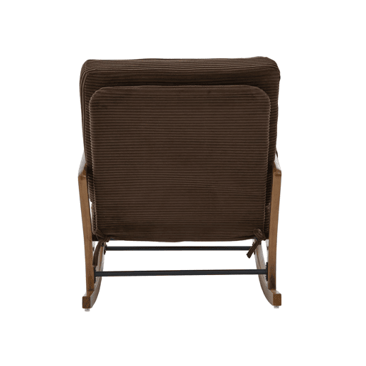 Poltrona de baloiço com apoio para os pés padrão u2014 ergonómica, bolsos laterais, almofada lombar, encosto reclinável u2014 castanho-café em veludo cotelê Poltrona de baloiço com apoio para os pés padrão u2014 ergonómica, bolsos laterais, almofada lombar, encosto reclinável u2014 castanho-café em veludo cotelê