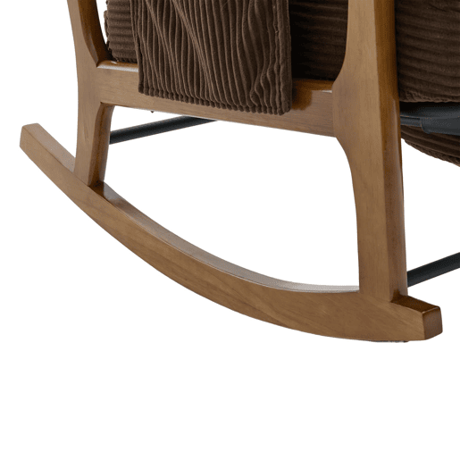 Poltrona de baloiço com apoio para os pés padrão u2014 ergonómica, bolsos laterais, almofada lombar, encosto reclinável u2014 castanho-café em veludo cotelê Poltrona de baloiço com apoio para os pés padrão u2014 ergonómica, bolsos laterais, almofada lombar, encosto reclinável u2014 castanho-café em veludo cotelê