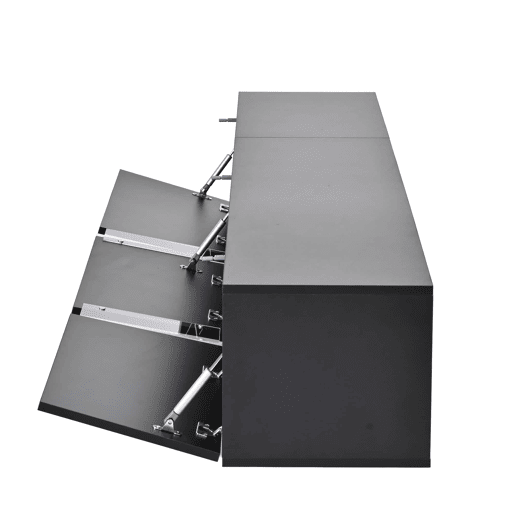 Móvel de TV de parede 180 x 35 x 30 cm - LED, 3 portas, adequado para 75 polegadas, alto brilho - Preto