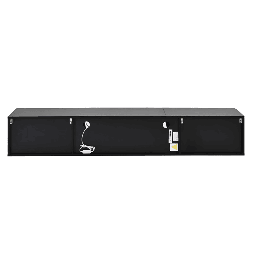 Móvel de TV de parede 180 x 35 x 30 cm - LED, 3 portas, adequado para 75 polegadas, alto brilho - Preto