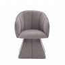 Cadeira giratória em chenille - tamanho único - design ergonómico com encosto alto, para adultos e adolescentes, ideal para o quarto e a sala - cinzenta
