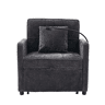 Poltrona-cama 2 em 1 individual u2014 com almofadas, bolsos laterais, mesa auxiliar e saco de arrumação lateral u2014 chenille cinzenta escura