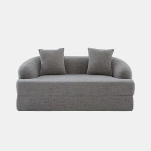 Sofá-cama rápido de 2 lugares - sofá-cama dobrável duplo com 2 almofadas de chenille multifuncional para a sala de estar e o quarto de hóspedes - cinzento claro