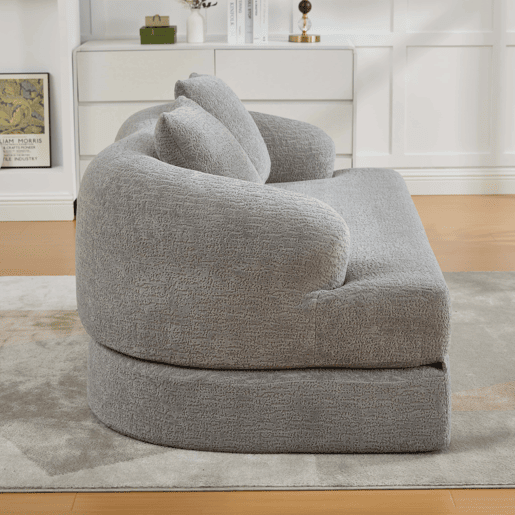 Sofá-cama rápido de 2 lugares - sofá-cama dobrável duplo com 2 almofadas de chenille multifuncional para a sala de estar e o quarto de hóspedes - cinzento claro Sofá-cama rápido de 2 lugares - sofá-cama dobrável duplo com 2 almofadas de chenille multifuncional para a sala de estar e o quarto de hóspedes - cinzento claro