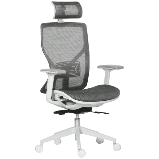 Cadeira de escritório giratória, com altura ajustável, apoios de braço e encosto de cabeça, 67x65x120-128 cm, cinza. Cadeira de escritório giratória, com altura ajustável, apoios de braço e encosto de cabeça, 67x65x120-128 cm, cinza.