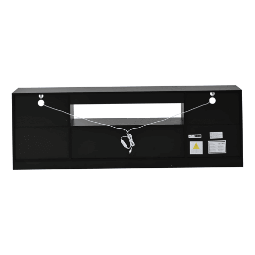 Móvel para televisão 180 x 35 x 60 cm - LED, 4 portas basculantes, 8 compartimentos, acabamento de alto brilho, para televisões até 75 - Preto Móvel para televisão 180 x 35 x 60 cm - LED, 4 portas basculantes, 8 compartimentos, acabamento de alto brilho, para televisões até 75 - Preto