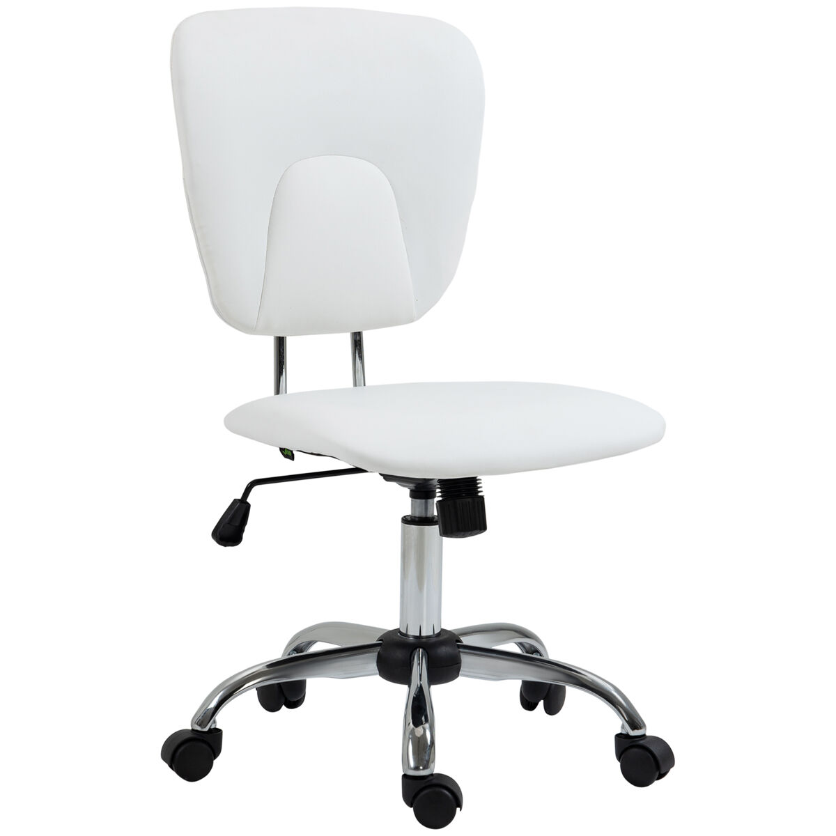 Silla de oficina giratoria con altura ajustable y función basculante para escritorio estudio 50x54x87,5-96,5 cm blanco