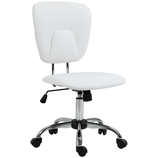 Cadeira de escritório giratória com altura e inclinação ajustáveis para mesaestudo, 50x54x87,5-96,5 cm, branca