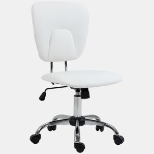 Cadeira de escritório giratória com altura e inclinação ajustáveis para mesaestudo, 50x54x87,5-96,5 cm, branca