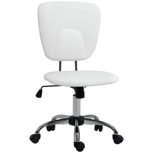 Cadeira de escritório giratória com altura e inclinação ajustáveis para mesaestudo, 50x54x87,5-96,5 cm, branca