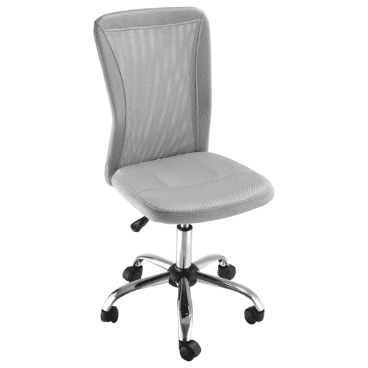 Cadeira de escritório giratória sem braços, cadeira de tela com altura ajustável, capacidade de carga de 100 kg, 43x58x90-100 cm, cinza Cadeira de escritório giratória sem braços, cadeira de tela com altura ajustável, capacidade de carga de 100 kg, 43x58x90-100 cm, cinza