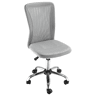 Cadeira de escritório giratória sem braços, cadeira de tela com altura ajustável, capacidade de carga de 100 kg, 43x58x90-100 cm, cinza