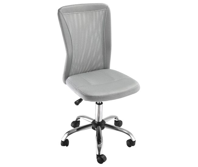 Silla de escritorio giratoria sin brazos silla de malla con altura ajustable carga 100 kg 43x58x90-100 cm gris