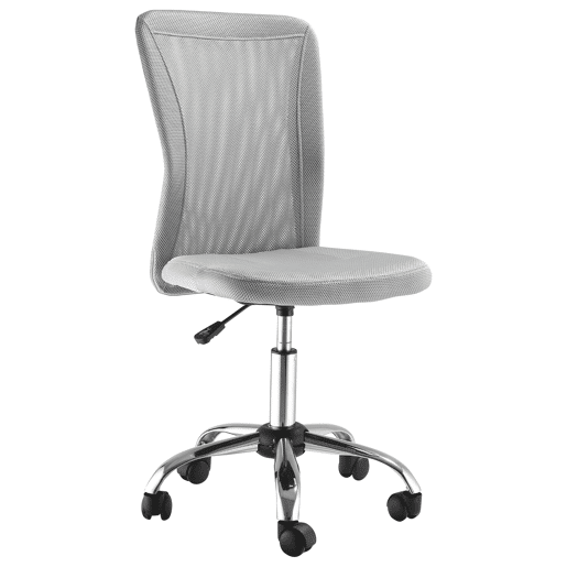 Cadeira de escritório giratória sem braços, cadeira de tela com altura ajustável, capacidade de carga de 100 kg, 43x58x90-100 cm, cinza Cadeira de escritório giratória sem braços, cadeira de tela com altura ajustável, capacidade de carga de 100 kg, 43x58x90-100 cm, cinza