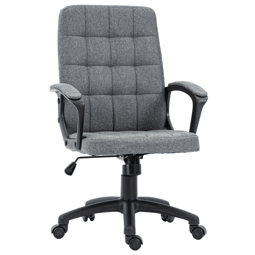 Cadeira de escritório giratória com altura e apoios de braço ajustáveis, estilo moderno, 59x63x96-105,5 cm, cinza escuro Cadeira de escritório giratória com altura e apoios de braço ajustáveis, estilo moderno, 59x63x96-105,5 cm, cinza escuro