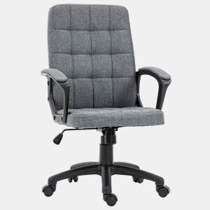Cadeira de escritório giratória com altura e apoios de braço ajustáveis, estilo moderno, 59x63x96-105,5 cm, cinza escuro