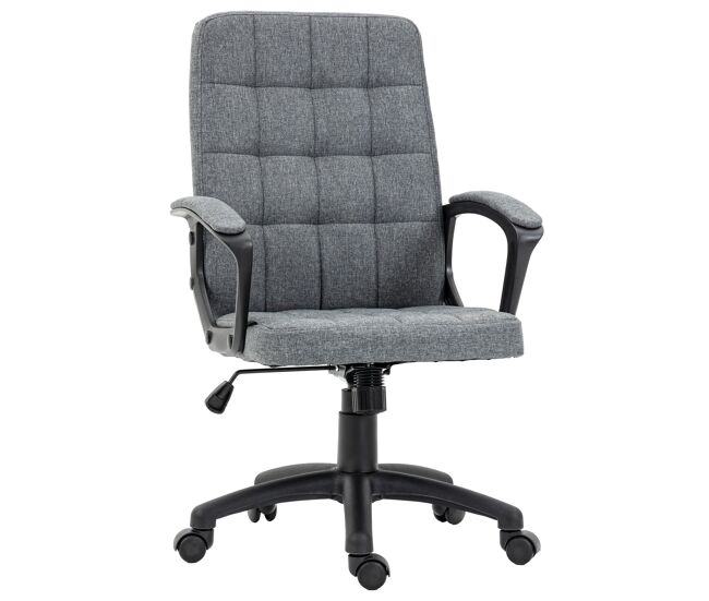 Silla de escritorio giratorio con altura ajustable y reposabrazos estilo moderno 59x63x96-105,5 cm gris oscuro